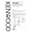 KENWOOD HD-600 Manual de Usuario