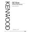 KENWOOD GE4030 Manual de Usuario