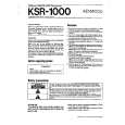KENWOOD KSR1000 Manual de Usuario